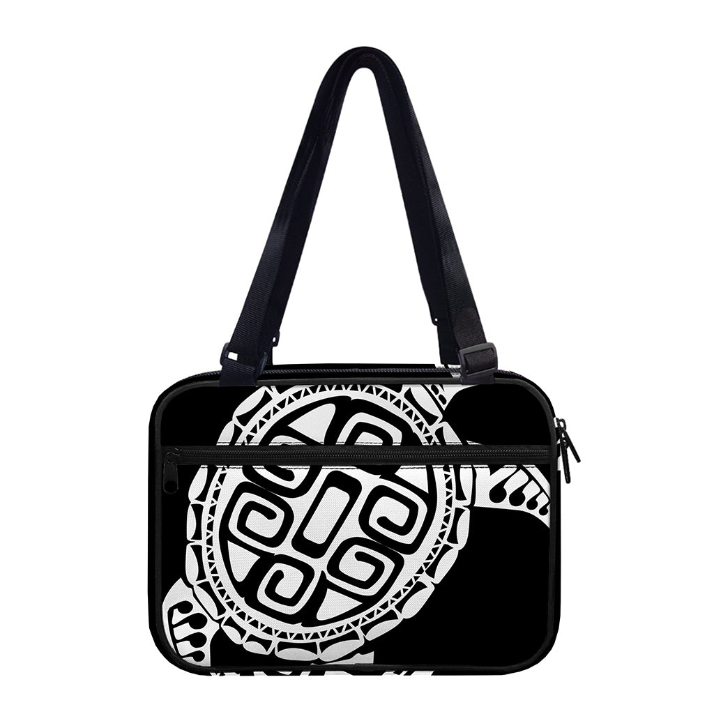 Black And White Maori Sea Turtle Print Double Strap Bible Bag