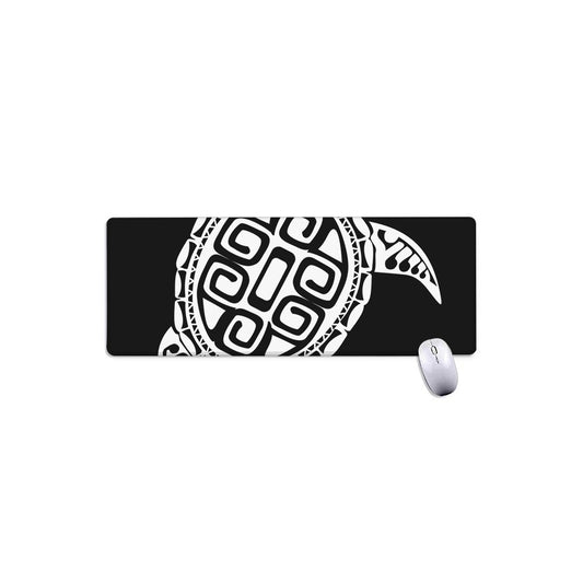 Black And White Maori Sea Turtle Print Extended Mouse Pad