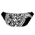 Black And White Maori Sea Turtle Print Fanny Pack
