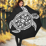 Black And White Maori Sea Turtle Print Foldable Umbrella