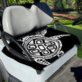 Black And White Maori Sea Turtle Print Golf Cart Seat Cover