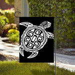 Black And White Maori Sea Turtle Print House Flag
