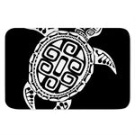 Black And White Maori Sea Turtle Print Indoor Door Mat