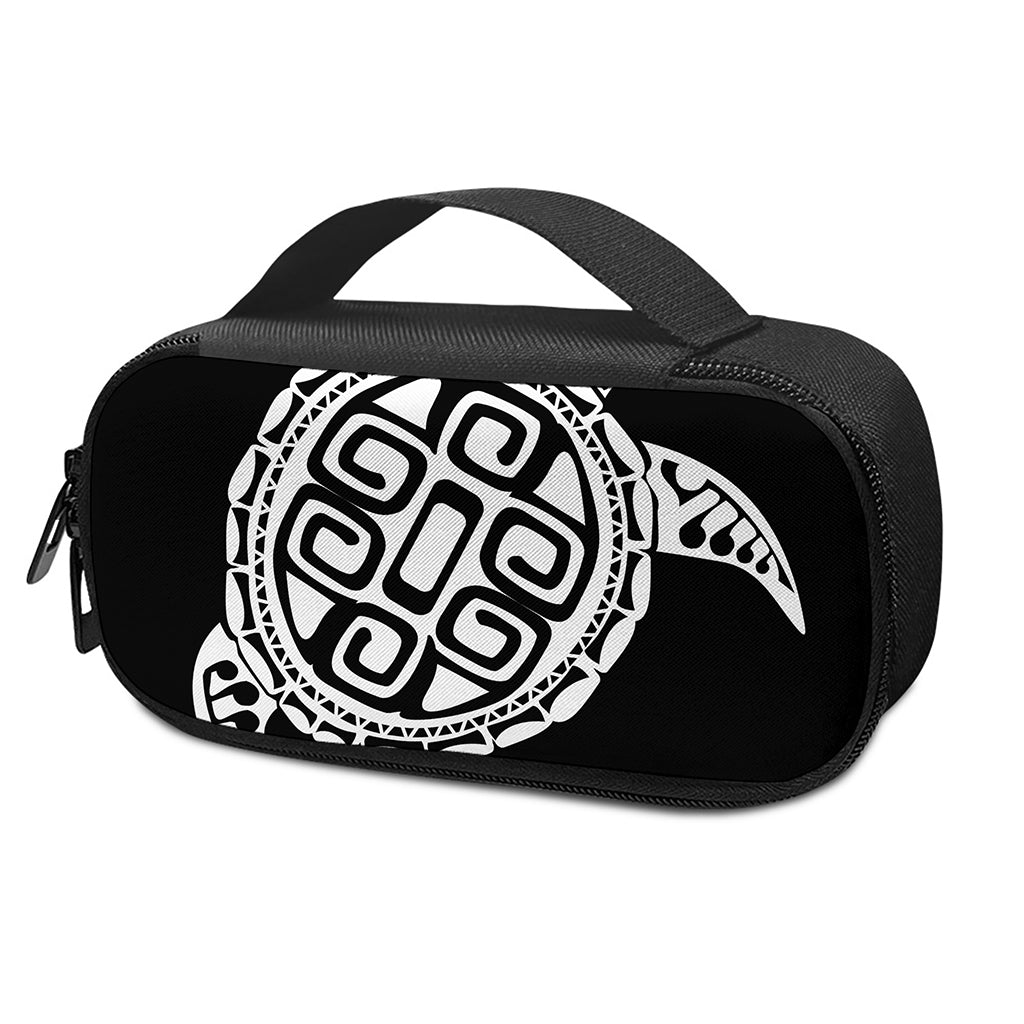 Black And White Maori Sea Turtle Print Insulin Cooler Travel Case