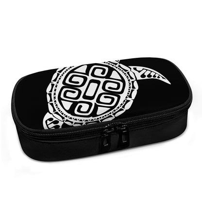 Black And White Maori Sea Turtle Print Insulin Cooler Travel Case