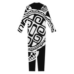 Black And White Maori Sea Turtle Print Jumpsuit