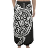 Black And White Maori Sea Turtle Print Lantern Pants