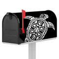 Black And White Maori Sea Turtle Print Mailbox Cover