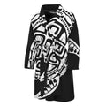 Black And White Maori Sea Turtle Print Men's Bathrobe