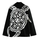 Black And White Maori Sea Turtle Print Men's Blazer