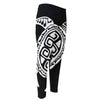 Black And White Maori Sea Turtle Print Men's Compression Pants