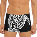 Black And White Maori Sea Turtle Print Men's Short Boxer Briefs