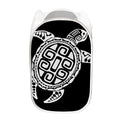 Black And White Maori Sea Turtle Print Mesh Laundry Hamper
