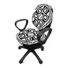 Black And White Maori Sea Turtle Print Office Chair Cover