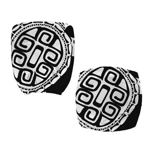 Black And White Maori Sea Turtle Print Office Chair Cover