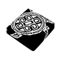 Black And White Maori Sea Turtle Print Outdoor Seat Cushion Cover