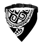 Black And White Maori Sea Turtle Print Over The Collar Dog Bandana