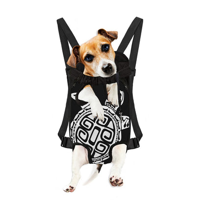 Black And White Maori Sea Turtle Print Pet Carrier Backpack
