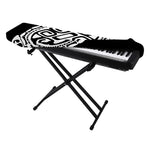 Black And White Maori Sea Turtle Print Piano Keyboard Cover