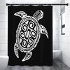 Black And White Maori Sea Turtle Print Premium Shower Curtain