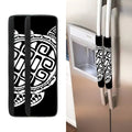 Black And White Maori Sea Turtle Print Refrigerator Handle Covers