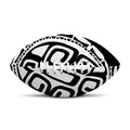 Black And White Maori Sea Turtle Print Rugby Ball