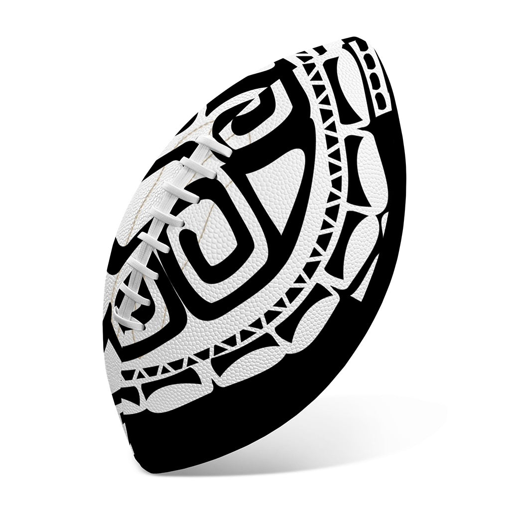 Black And White Maori Sea Turtle Print Rugby Ball