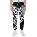 Black And White Maori Sea Turtle Print Joggers