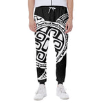 Black And White Maori Sea Turtle Print Scuba Joggers