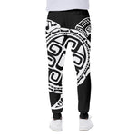 Black And White Maori Sea Turtle Print Scuba Joggers