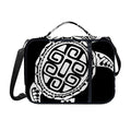 Black And White Maori Sea Turtle Print Shoulder Strap Bible Bag