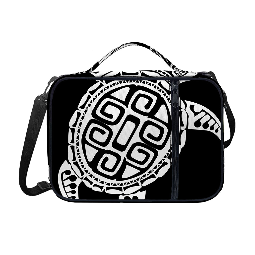 Black And White Maori Sea Turtle Print Shoulder Strap Bible Bag
