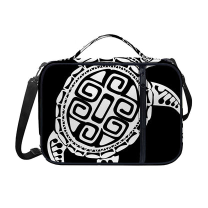 Black And White Maori Sea Turtle Print Shoulder Strap Bible Bag