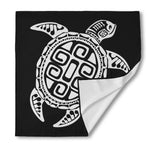 Black And White Maori Sea Turtle Print Silk Bandana