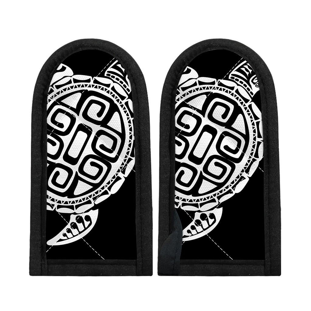 Black And White Maori Sea Turtle Print Skillet Handle Cover