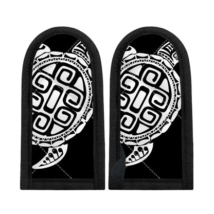 Black And White Maori Sea Turtle Print Skillet Handle Cover