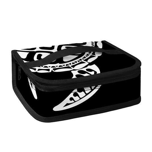 Black And White Maori Sea Turtle Print Small Lunch Bag