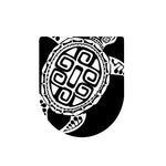 Black And White Maori Sea Turtle Print Toilet Lid Cover
