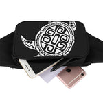 Black And White Maori Sea Turtle Print Waist Bag