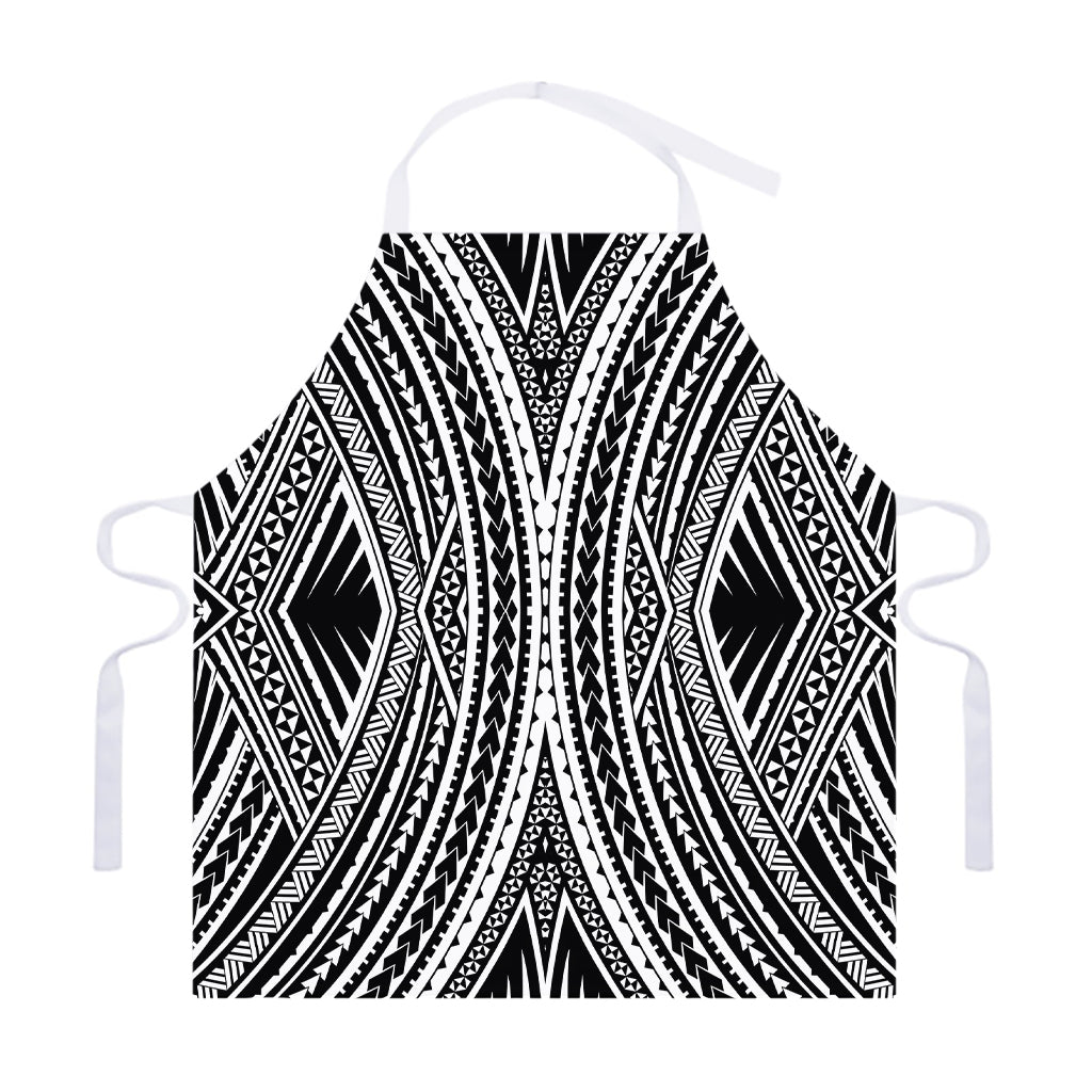 Black And White Maori Tattoo Print Adjustable Apron