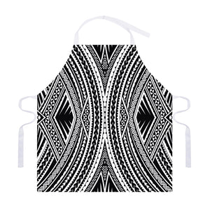 Black And White Maori Tattoo Print Adjustable Apron