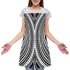 Black And White Maori Tattoo Print Adjustable Apron