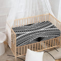 Black And White Maori Tattoo Print Baby Crib Sheet