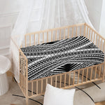 Black And White Maori Tattoo Print Baby Crib Sheet
