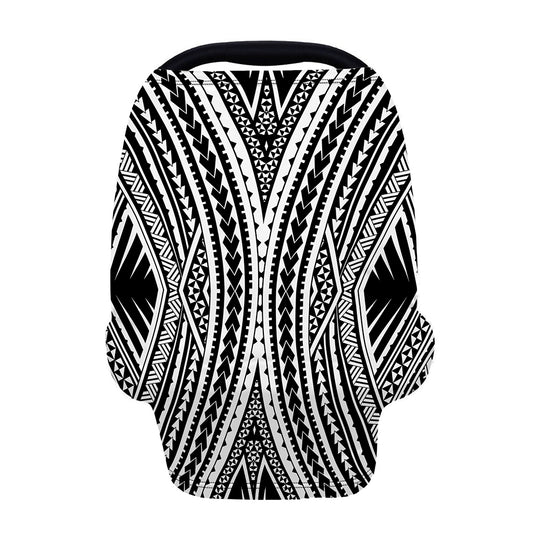 Black And White Maori Tattoo Print Baby Seat Cover