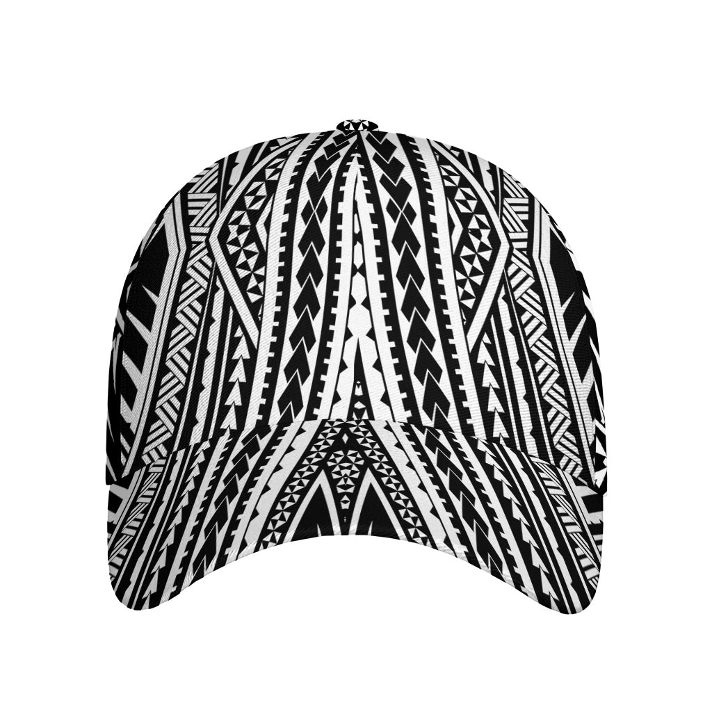 Black And White Maori Tattoo Print Baseball Cap