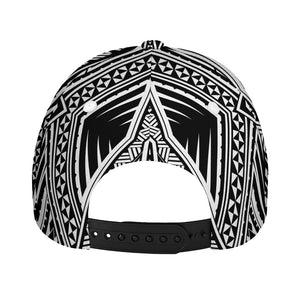 Black And White Maori Tattoo Print Baseball Cap