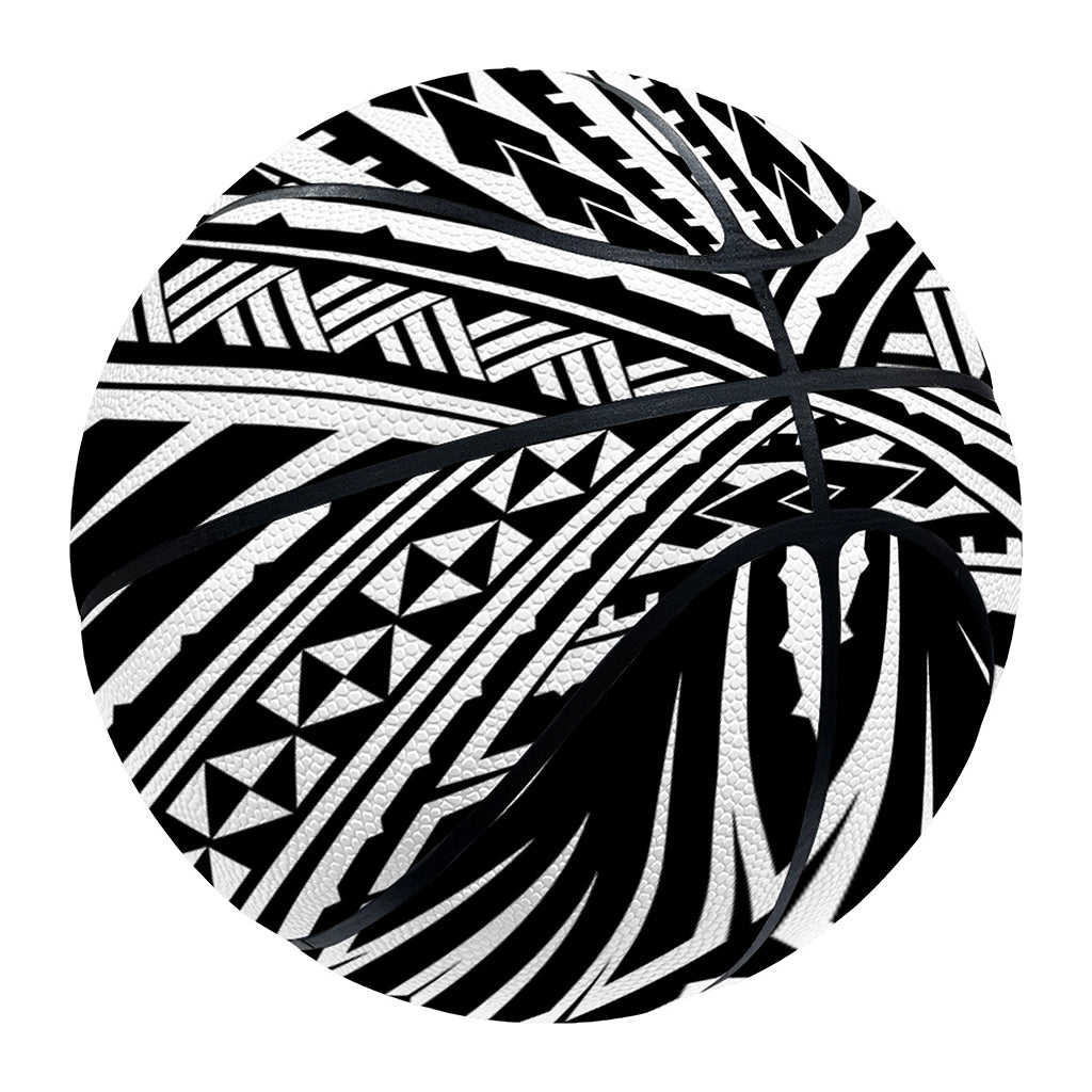 Black And White Maori Tattoo Print Basketball