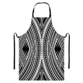 Black And White Maori Tattoo Print Bib Apron With Pocket