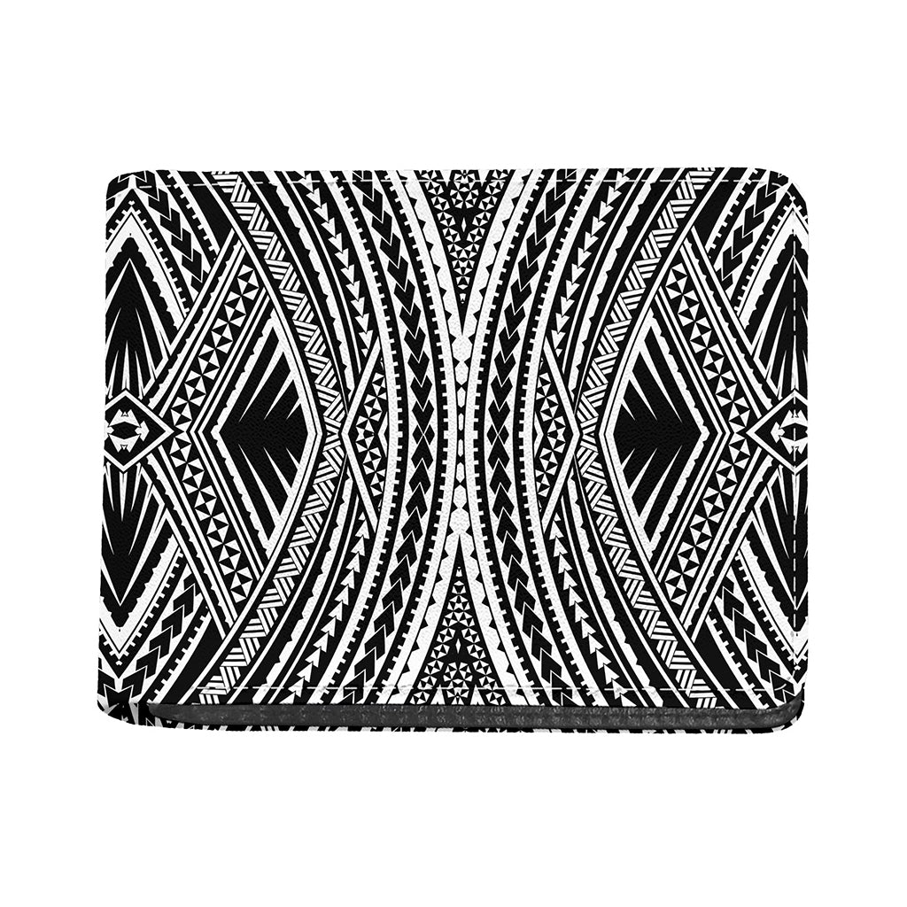 Black And White Maori Tattoo Print Bifold Wallet